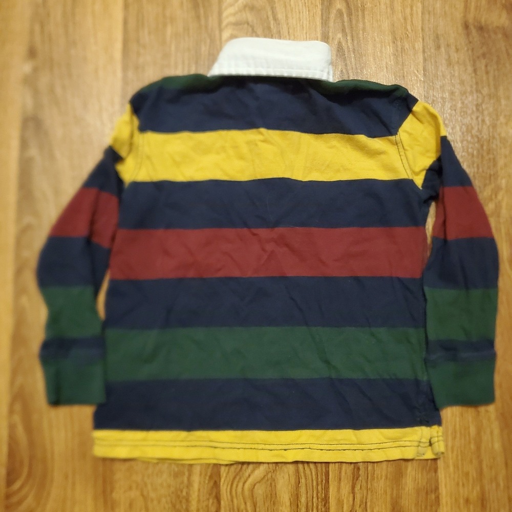 Polo Ralph Lauren Rugby Shirt Boys 5 Multi-Color Striped Long Sleeve Preppy - Picture 3 of 7